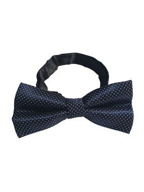 Bowtie Mens Navy Gray Polka Dot Necktie Tie Neck Work Office Dad Gift Up to 18"